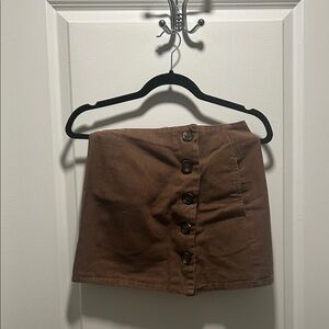 Brown Button-Up Women's Skirt